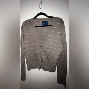American Eagle brown striped cardigan